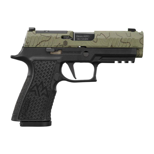 Sig Sauer P320-XTEN Endure Comp Handgun 10mm Auto 15rd Magazines(3) 3.8" Barrel Moss Green Slide Night Sights