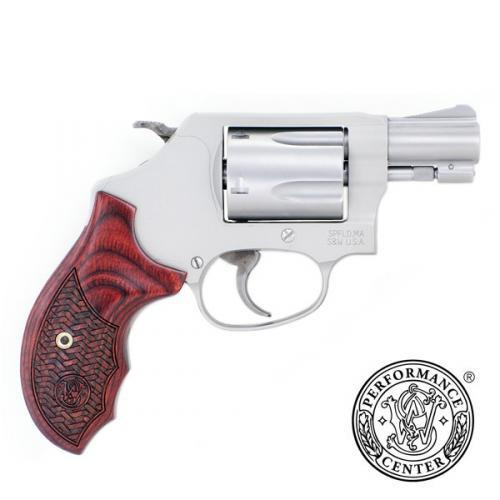 Smith & Wesson J-Frame Performance Center Model 637 Enhanced Action Handgun .38 Spl 5rd Capacity 1.88" Barrel Silver with Brown Grip