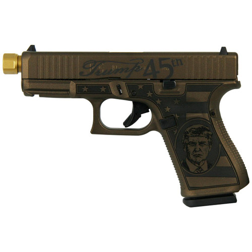 Glock 19 Gen 5 Custom "Trump Edition" Compact Handgun 9mm Luger 15/rd Magazines (3) 4.6" Threaded Barrel USA