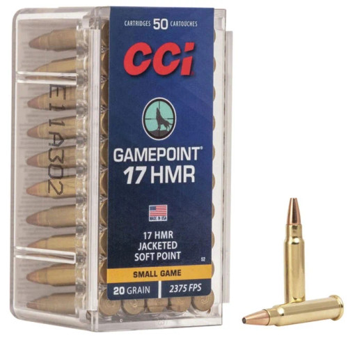 CCI Ammunition GamePoint Brass .17 HMR 20 Grain 50RD JSP
