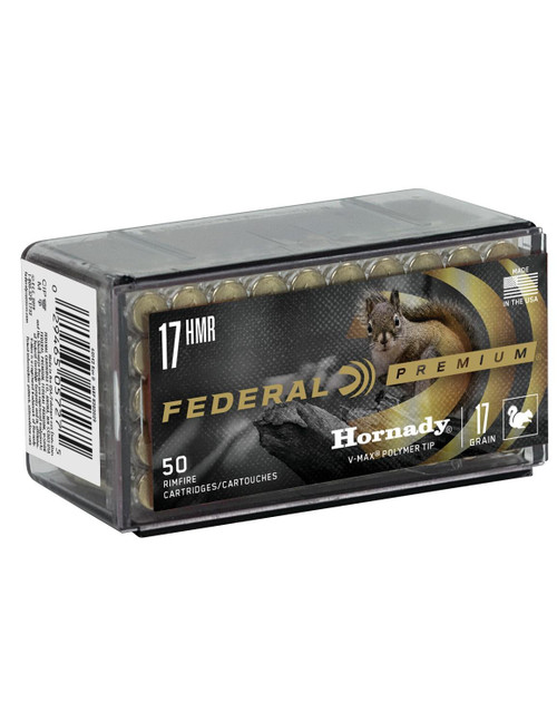 Federal Premium V-Shok Rimfire Ammunition .17 HMR 17 gr V-MAX 50/ct