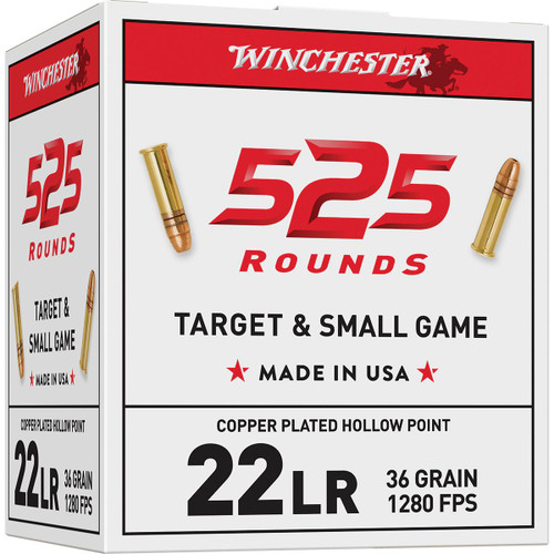 Winchester .22 LR Bulk Pack Rimfire Ammunition .22 LR 36 gr CPHP 525/ct