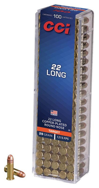 CCI 22 Long Rimfire Ammunition .22 Long 29 gr CPRN 1215 fps 100/ct