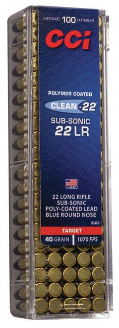 CCI Target SubSonic Blue Rimfire Ammunition .22 LR 40 gr LRN 1070 fps 100/ct