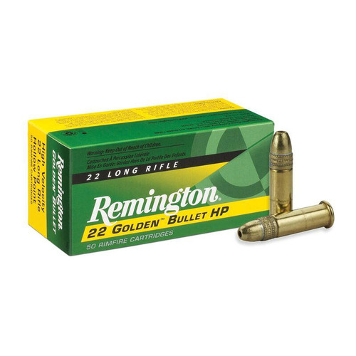Remington Golden Bullet Rimfire Ammunition .22 LR 36 gr PLHP 1280 fps 50/ct