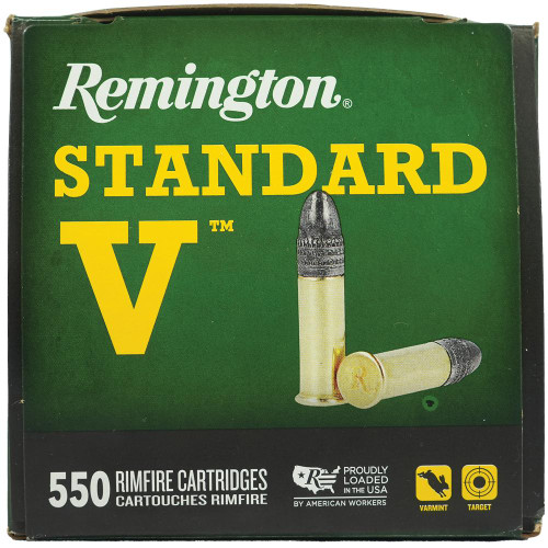 Remington Standard Velocity Rimfire Ammunition .22LR 36gr LRN 1080 fps 550/ct
