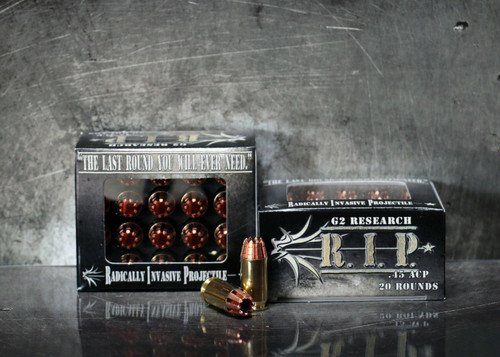 G2 Research R.I.P. Handgun Ammunition .45 ACP 162 gr HP 1020 fps 20/box