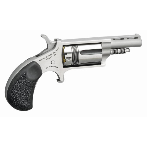 North American Arms 22 Magnum Wasp Handgun .22 Mag 5rd Capacity 1.63" Barrel Silver with Black Grip and Vented Rib