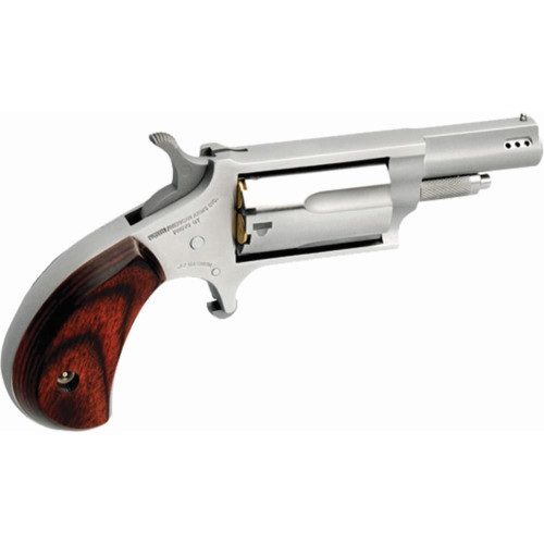 North American Arms 22M Ported Handgun .22 Mag 5rd Capacity 1.63" Barrel Silver with Wood Grip