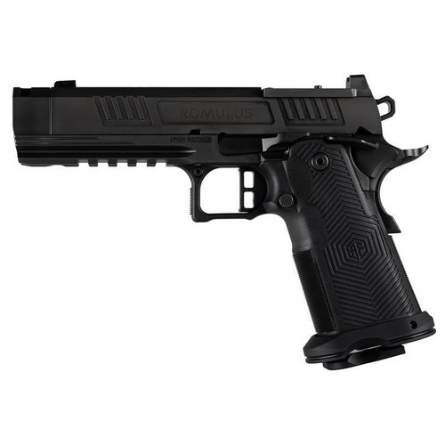 Alpha Foxtrot AF1911-Romulus MOS Adapter Handgun 9mm Luger 10rd Magazines(2) 4.25" Comp Bull Barrel DLC Black