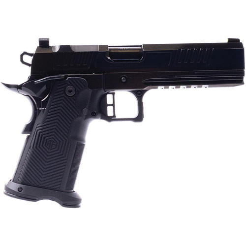 Alpha Foxtrot AF1911 Romulus Handgun 9mm Luger 17 & 20rd Magazines 5" Bull Barrel Polished DLC Black RMSc Cut
