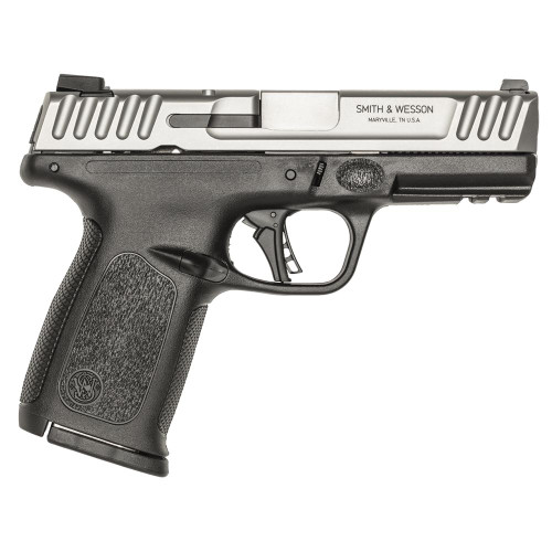 Smith & Wesson SD40 2.0 Handgun .40 S&W 14rd Magazine 4" Barrel 2-Tone Black and Silver No Thumb Safety