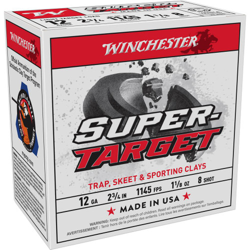 Winchester Super-Target Shotshells 12 ga 2-3/4" 1-1/8 oz 8 25/ct