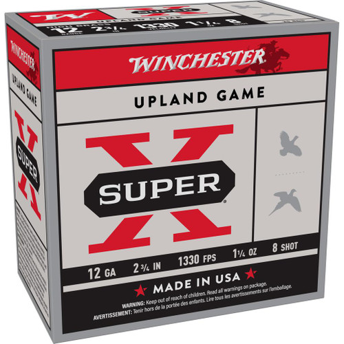 Winchester Super-X High-Brass Shotshells 12 ga 2-3/4" 1-1/4 oz 1330 fps 8 25/ct