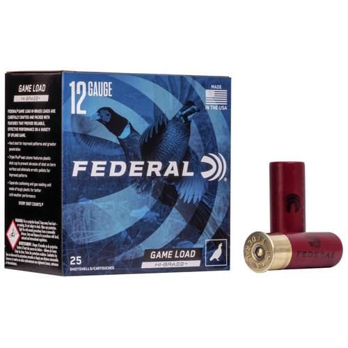 Federal Game-Shok Upland Game Hi Brass Load Shotshells 12 ga 2-3/4" 1-1/4 oz 1330 fps 7.5 25/ct