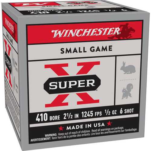 Winchester Super-X High-Brass Shotshells .410 ga 2-1/2" 1/2 oz 1245 fps 6 25/ct