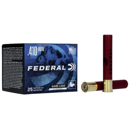 Federal Game-Shok Upland Hi-Brass Load Shotshells .410 ga 3" 11/16 oz 1135 fps 7.5 25/ct
