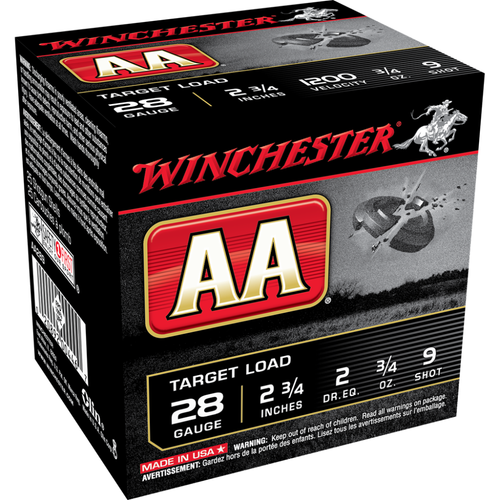 Winchester AA Target 28 ga 2-3/4"  3/4 oz 9 25/ct