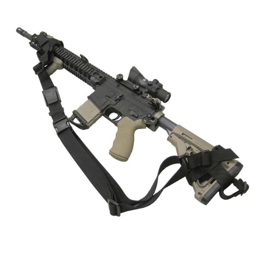 TacShield PRS Hands Free Rifle Sling with Stud QD Swivels Black
