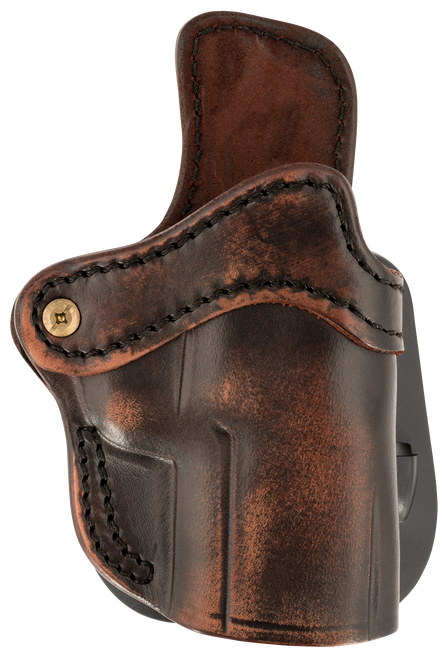 1791 Gunleather ORPDH24SVTGR Paddle Holster Optic Ready OWB Size 2.4S Vintage Leather Paddle Fits FN 509/H&K VP9SK Right Hand                                                                           