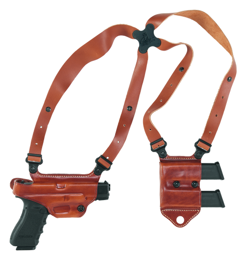 Galco MCII224 Miami Classic II Shoulder System Size Fits Chest Up To 56" Tan Leather Compatible w/Glock 17 Gen1-5/19 Gen1-5/22 Gen2-5  Right Hand                                                       