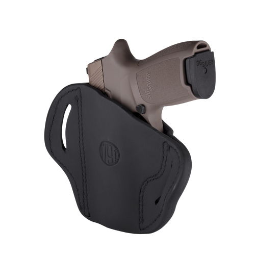 1791 Gunleather ORBH24SSBLR BH2.4S Optic Ready OWB Size 2.4S Stealth Black Leather Belt Slide Fits FN 509/HK VP9SK Right Hand                                                                           