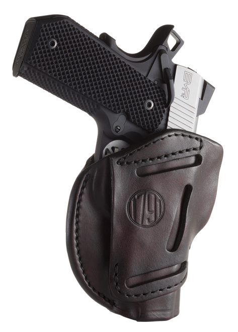 1791 Gunleather 3WH1SBRA 3-Way  IWB/OWB Size 01 Signature Brown Leather Belt Loop Fits 1911 3-4" Ambidextrous Hand                                                                                      
