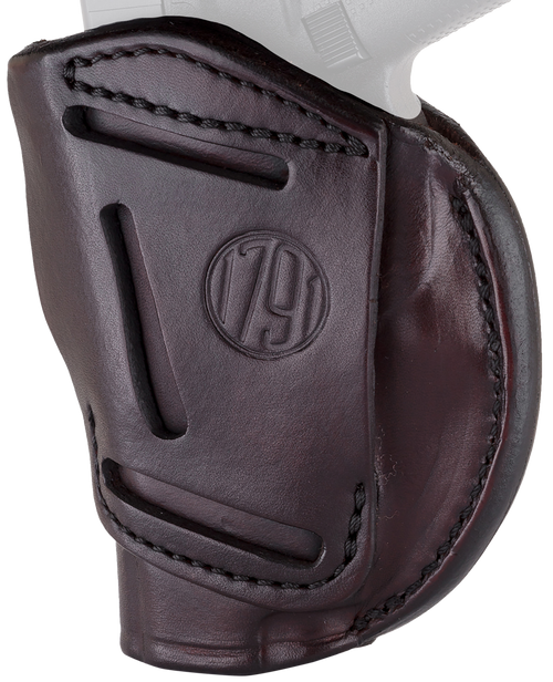 1791 Gunleather 4WH1SBRR 4-Way  IWB/OWB 01 Signature Brown Leather Belt Clip Fits 3-4" Barrel 1911 Right Hand                                                                                           