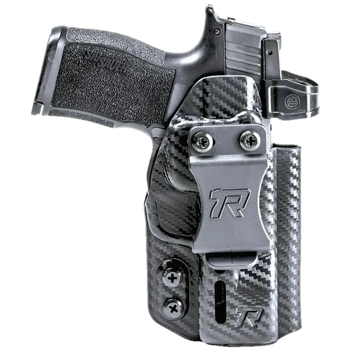 Rounded Gear RGDRUIDSIGP320CFAMBI Druid  IWB/OWB Black Carbon Fiber Kydex Fits Sig P320 Ambidextrous                                                                                                    