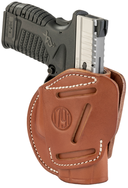 1791 Gunleather 3WH4CBRA 3-Way  IWB/OWB Size 04 Classic Brown Leather Belt Loop Fits Walther PPS Fits Taurus G2C Fits Springfield XD/XDS Ambidextrous Hand                                              