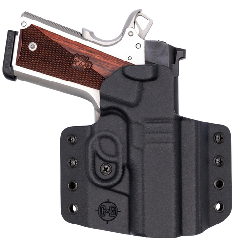 C&G Holsters 1862100 Covert  OWB Black Kydex Belt Loop Fits 1911 3.5" Right Hand                                                                                                                        