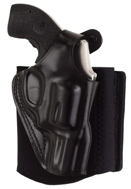 Galco AG600RB Ankle Glove  Fits Ankles up to 13" Black Leather Hook & Loop Compatible w/ Sig P365/P365 SAS/Glock 42 Right Hand                                                                          