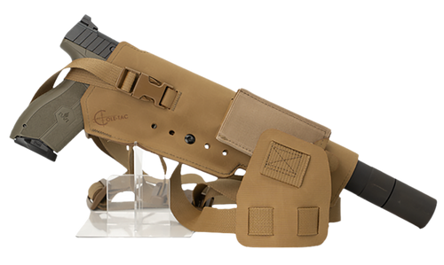 Cole-tac VWX103 Varmint Wrangler XL Pistol Holder Chest Coyote Brown Right Hand                                                                                                                         