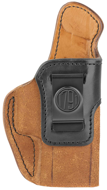 1791 Gunleather RCH5BLBR RCH  IWB Size 05 Black/Brown Leather Belt Clip Fits Springfield XD-M/HK VP9SK Right Hand                                                                                       