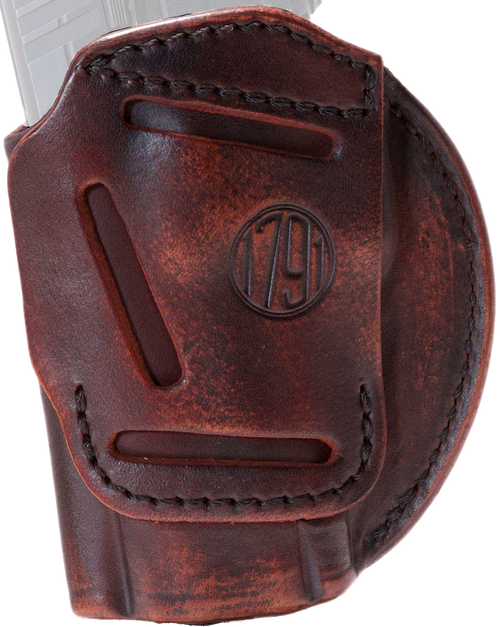 1791 Gunleather 4WH6VTGR 4-Way  IWB/OWB Size 06 Vintage Leather Belt Clip Compatible w/Glock 21/Walther PDP Right Hand                                                                                  