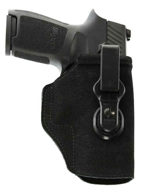 Galco TUC600B Tuck-N-Go 2.0 IWB Black Leather Compatible w/ Sig P365/P365 SAS/Glock 42 UniClip/Stealth Clip Mount Ambidextrous                                                                          