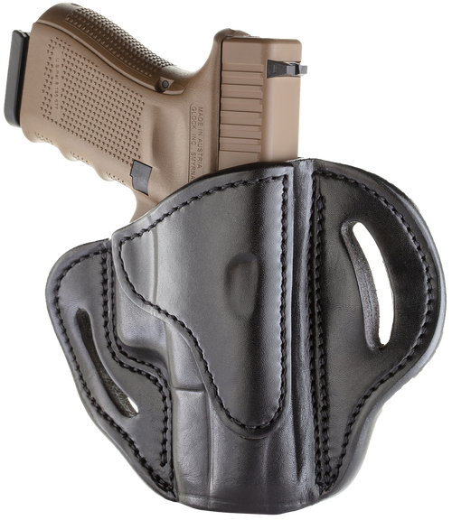 1791 Gunleather BH21SBLR BH2.1  OWB Size 2.1 Stealth Black Leather Belt Slide Compatible w/Glock 17/S&W M&P Shield/Springfield XD Right Hand                                                            