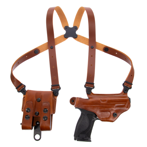 Galco MC202 Miami Classic Shoulder System Size Fits Chest Up To 56" Tan Leather Fits Beretta 92F/FS Fits Taurus PT100 Fits Taurus PT101 Right Hand                                                      