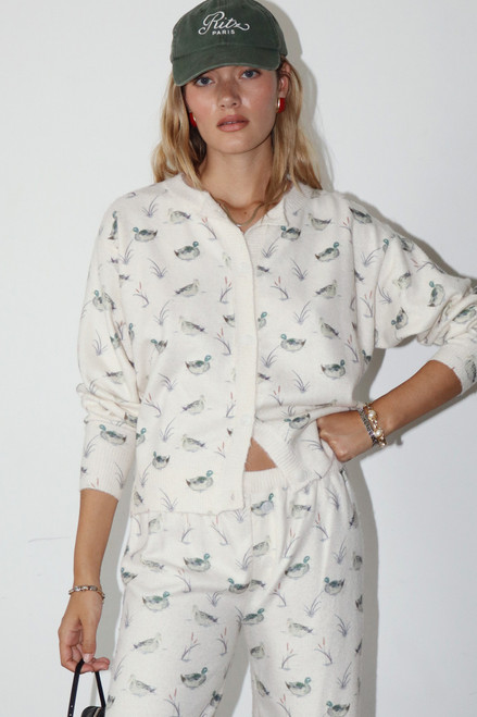 DUCK PRINT CARDIGAN