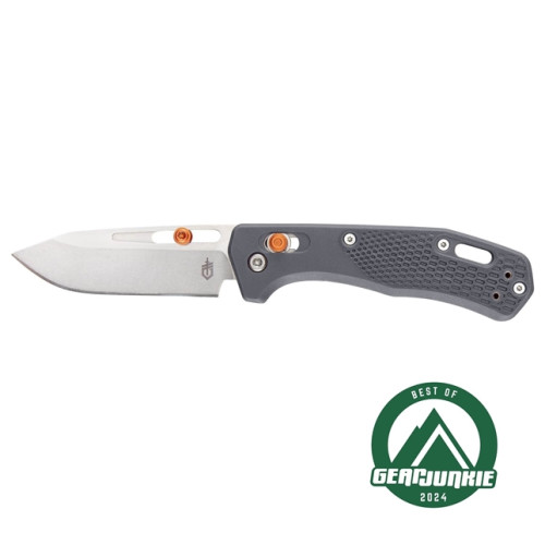 Gerber ASSERT GREY S30V stainless steel plain edge blade 2.98"