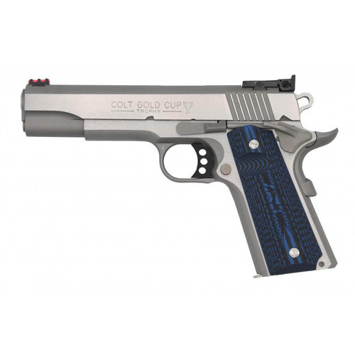 Colt Gold Cup Lite Handgun 9mm Luger 9rd Magazine 5" Barrel Stainless Finish G10 Grips