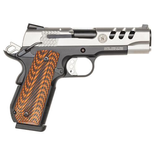 Smith & Wesson Performance Center 1911 Handgun .45 ACP 9rd Magazine 4.25" Barrel 2 Tone Brown Grips
