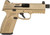 FN 66101376 510 Tactical Full Size Frame 10mm Auto 22+1, 4.71" Black Target Crown Steel Barrel, Flat Dark Earth PVD Optic Cut/Serrated Steel Slide & Polymer Frame w/Picatinny Rail, Ambidextrous       