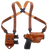 Galco MCII820 Miami Classic II Shoulder System Fits Chest Up To 56" Tan Leather Harness Fits Sig P320/M17/M18/Taurus G2/G3/G3C Right Hand                                                               