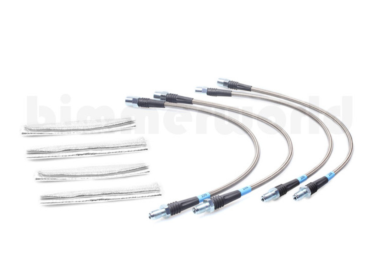 Insulated E36 323is/328i 4-Line BimmerWorld V3 Stainless Steel Brake Line Kit