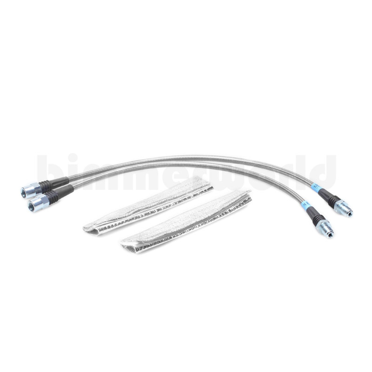 Insulated E9X 325i/328i/330i Front BimmerWorld V3 Stainless Steel Brake Line Axle Set