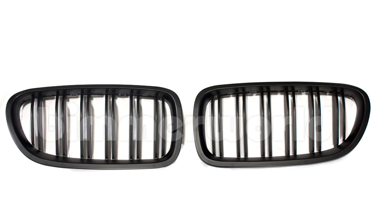 Gloss Black Front Grilles - F10 5 Series - Dual Slats