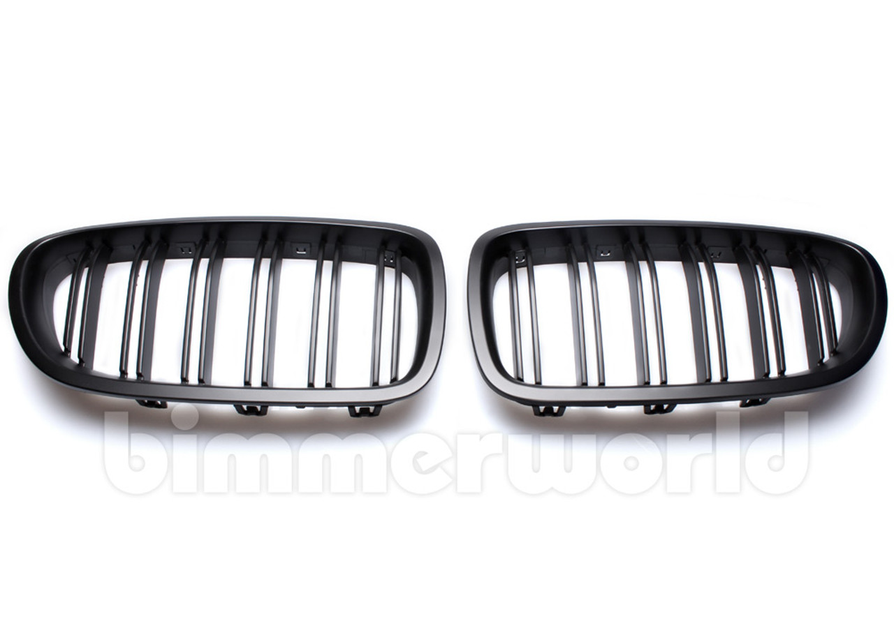 Matte Black Front Grilles - F10 5 Series - Dual Slats