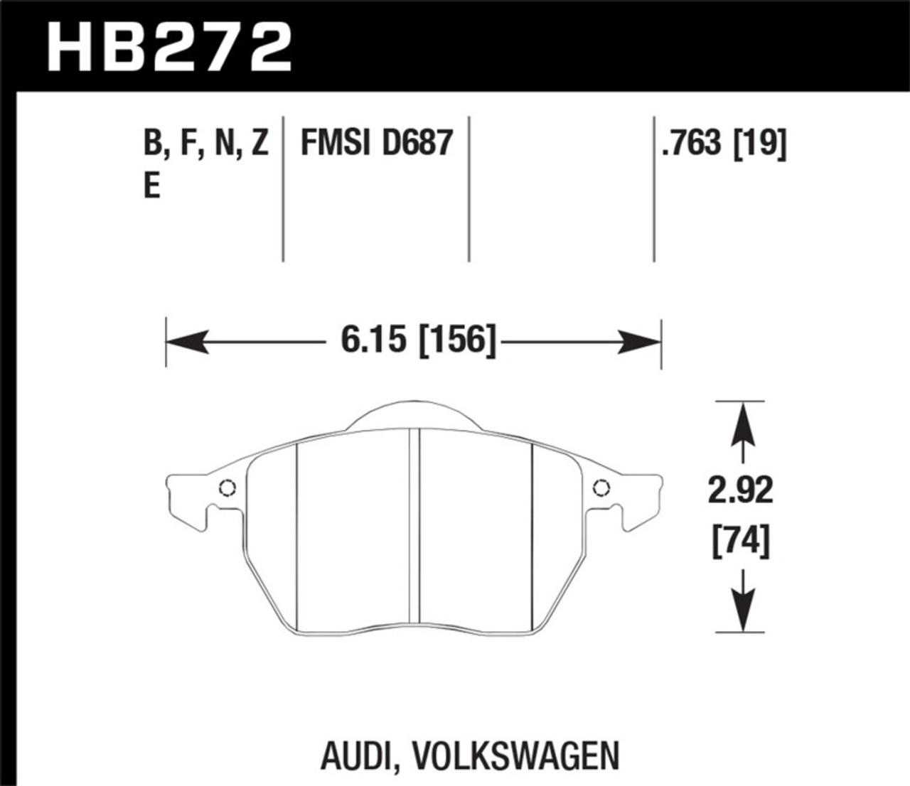 Hawk 00-02 Audi TT Base/Quattro 1.8L DTC-60 Race Front Brake Pads - HB272G.763 Photo - Primary