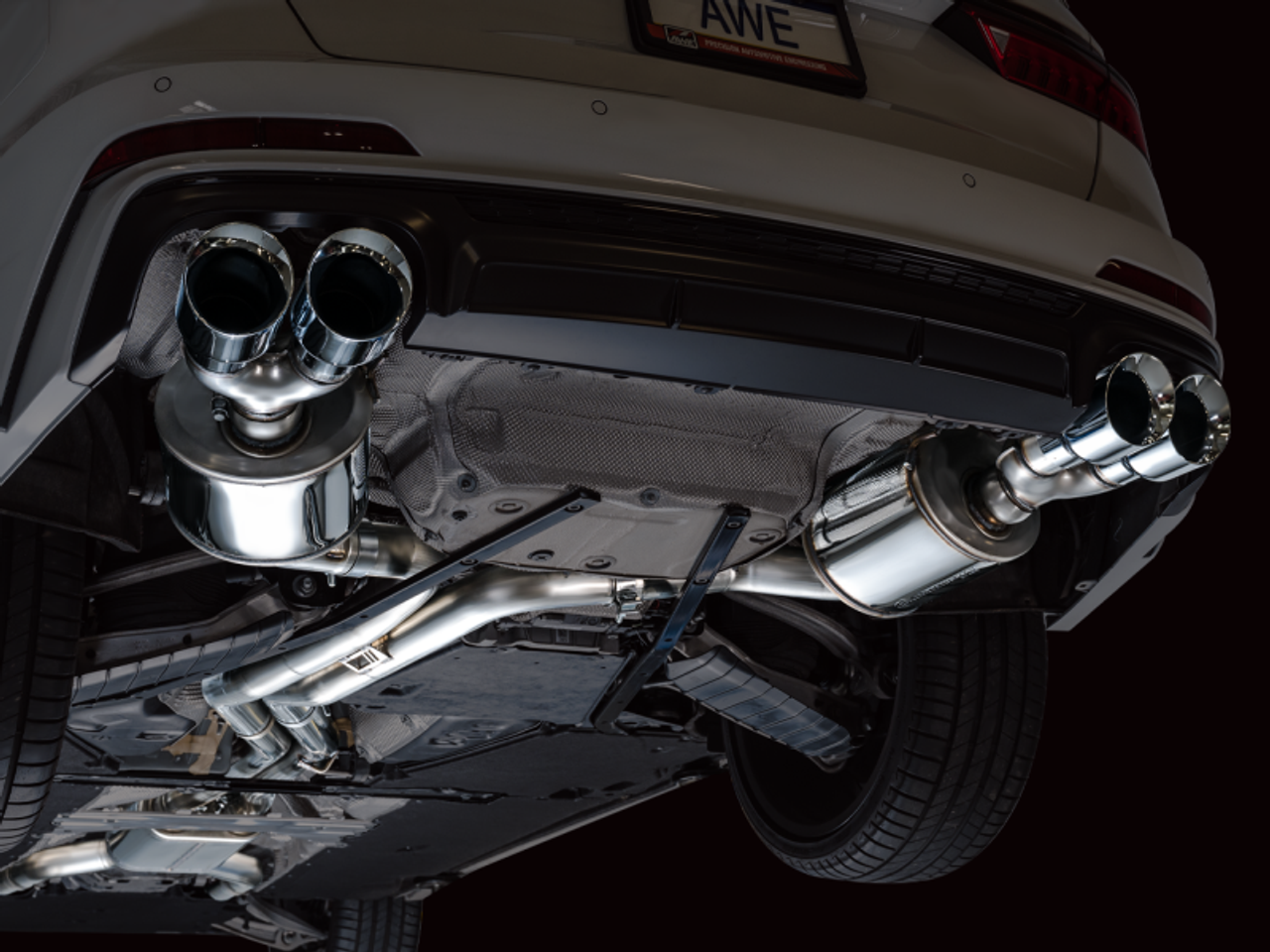 AWE Tuning 19-23 Audi C8 S6/S7 2.9T V6 AWD Touring Edition Exhaust - Chrome Silver Tips - 3015-42103 Photo - Mounted